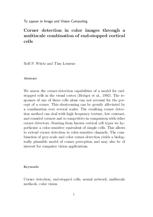 (PDF) Corner detection in color images through a multiscale combination