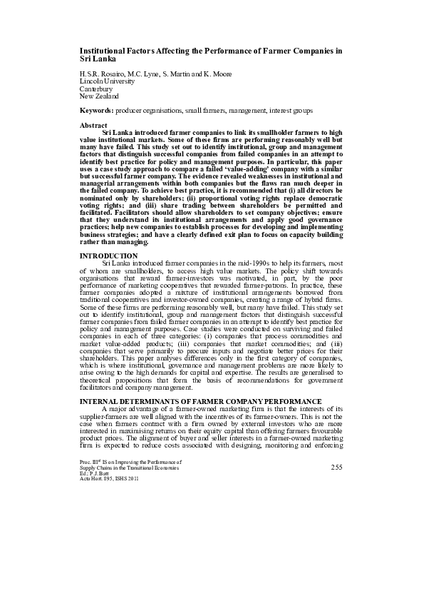 (PDF) Institutional Factors Affecting the Performance of Urban Local ...