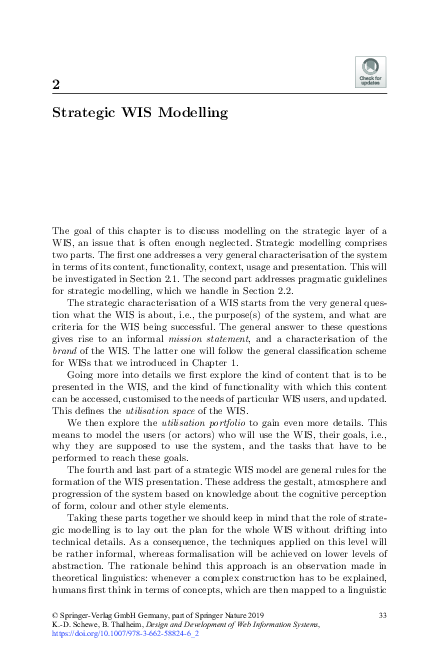 (PDF) Strategic WIS Modelling