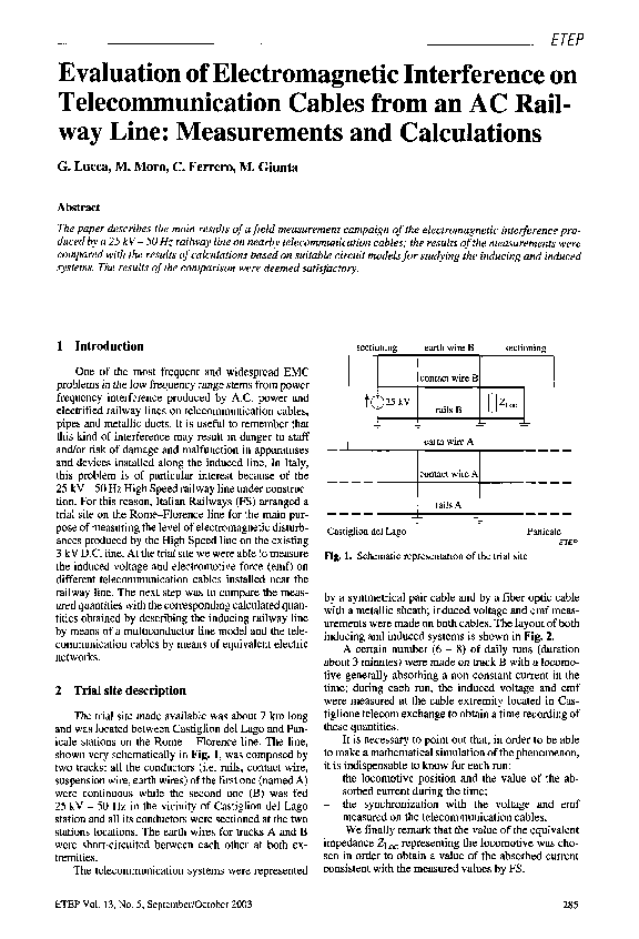 (PDF) Evaluation of electromagnetic interference on telecommunication ...
