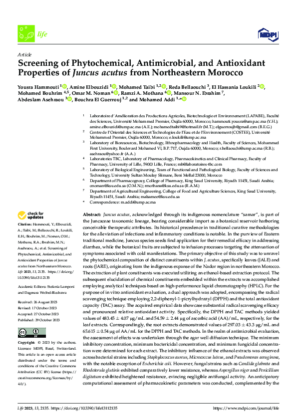(PDF) Screening of Phytochemical, Antimicrobial, and Antioxidant ...