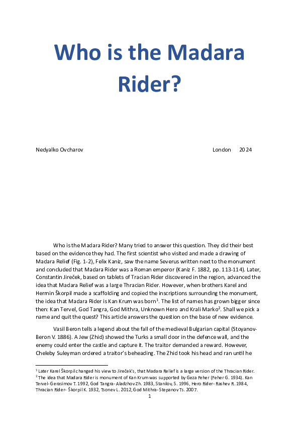 (PDF) Who is the Madara Rider