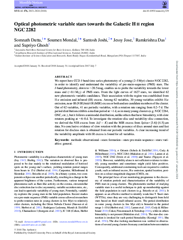 (PDF) Optical photometric variable stars towards the Galactic H ii ...