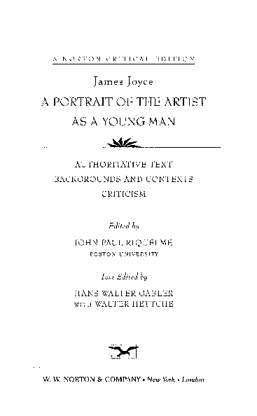 (PDF) A portrait of the artist as a young man : authoritative text ...