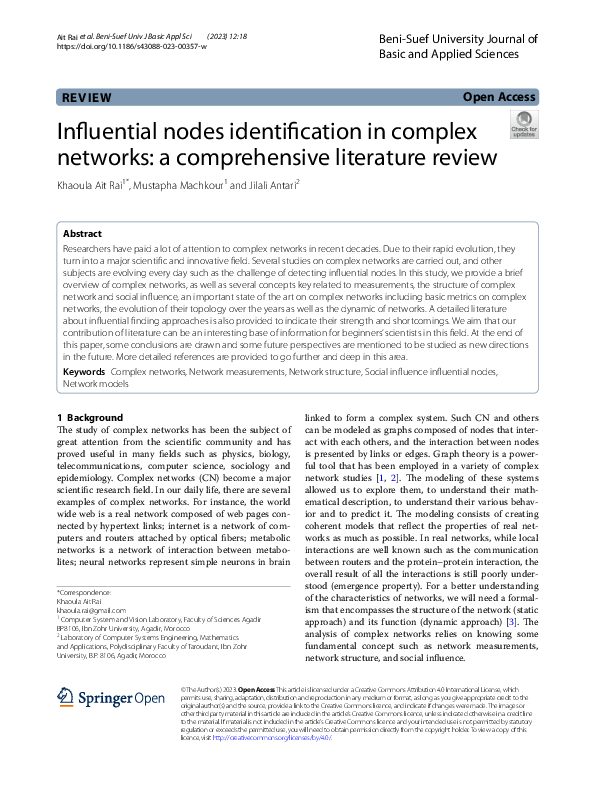 (PDF) Influential nodes identification in complex networks: a ...