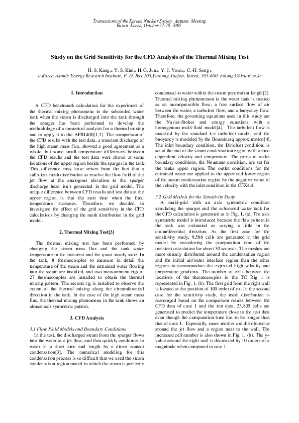 (PDF) Study on the Grid Sensitivity for the CFD Analysis of the Thermal ...