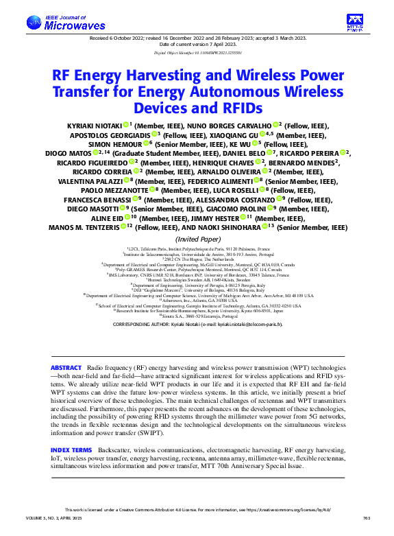 (PDF) RF Energy Harvesting and Wireless Power Transfer for Energy ...