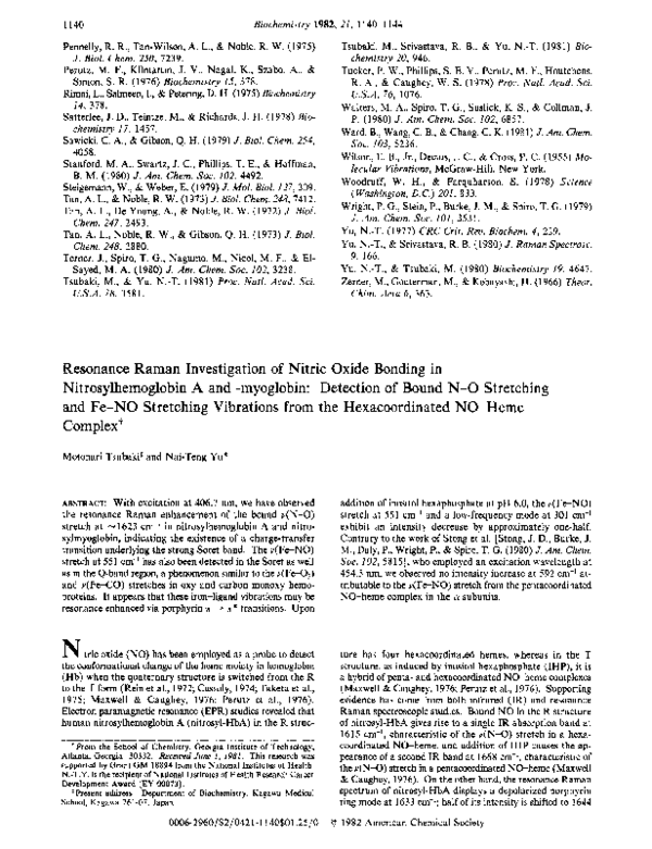 (PDF) Resonance Raman investigation of nitric oxide bonding in ...