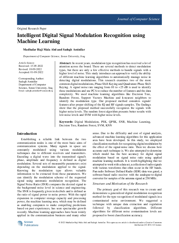 (PDF) Intelligent Digital Signal Modulation Recognition using Machine ...