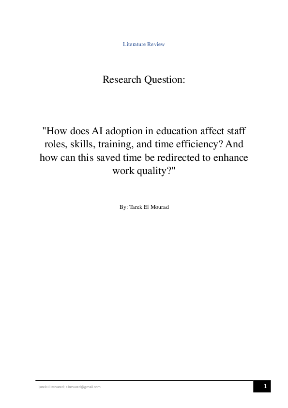(PDF) Research Question: 