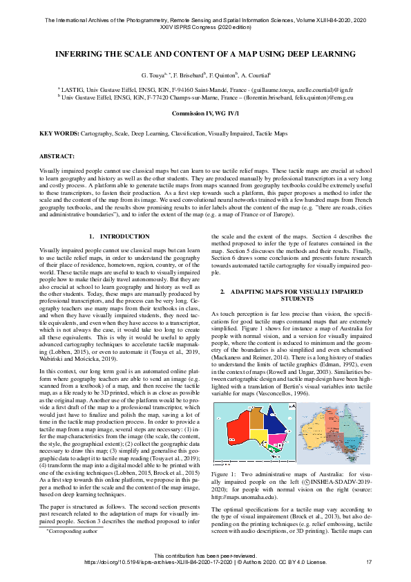 (PDF) Inferring the Scale and Content of a Map Using Deep Learning