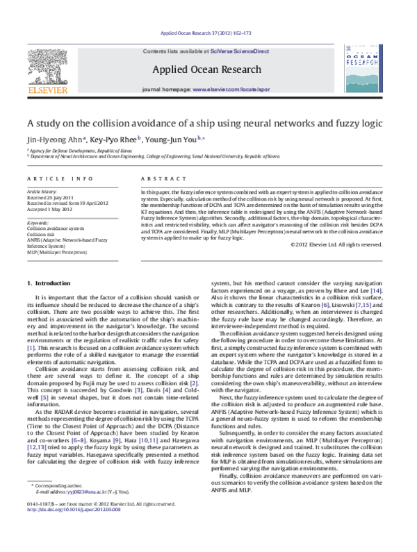 (PDF) A study on the collision avoidance of a ship using neural ...