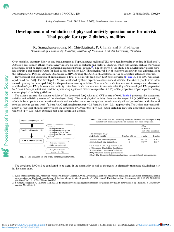 (PDF) Development and validation of physical activity questionnaire for ...