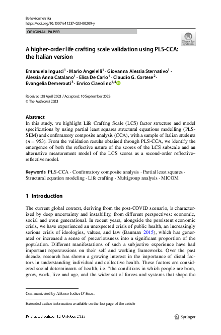 (PDF) A higher-order life crafting scale validation using PLS-CCA: the ...