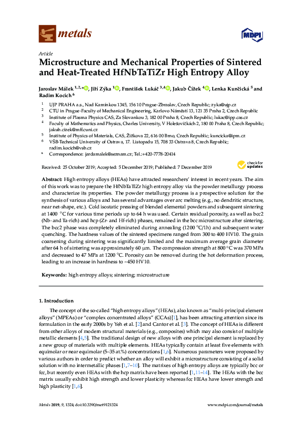 (PDF) Microstructure and Mechanical Properties of Sintered and Heat ...