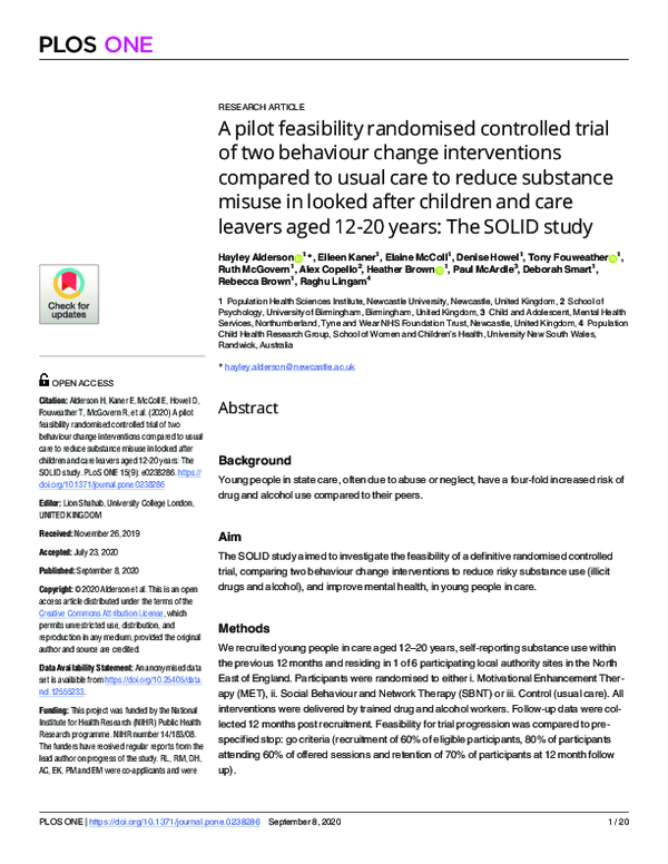 (PDF) A pilot feasibility randomised controlled trial of two behaviour ...