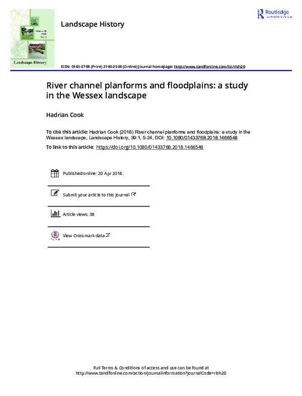 Pdf River Channel Planforms And Floodplains A Study In The Wessex