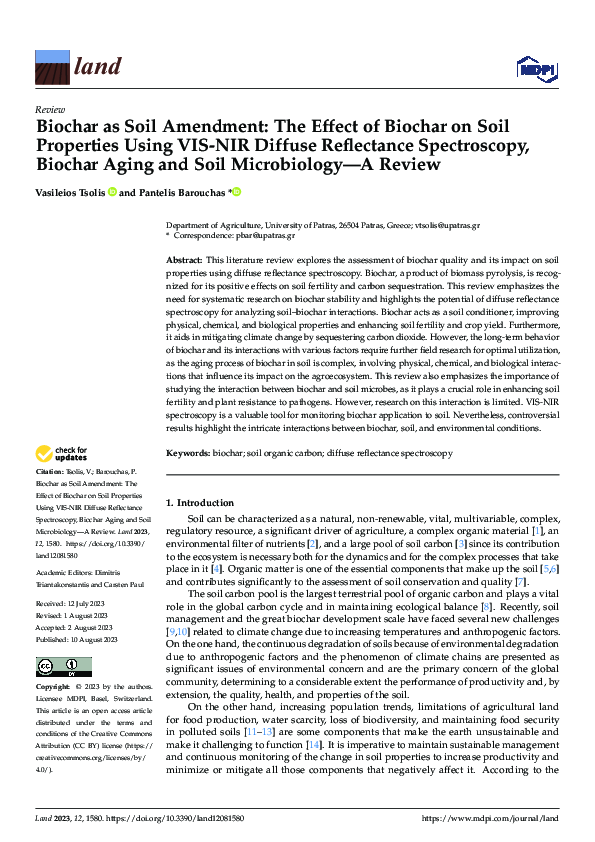 (PDF) Biochar as Soil Amendment: The Effect of Biochar on Soil ...