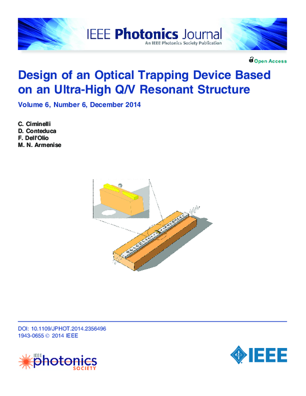 (PDF) Design of an Optical Trapping Device Based on an Ultra-High Q/V ...