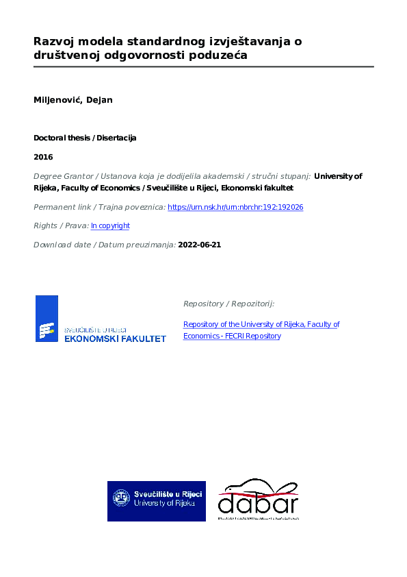 (PDF) Development of the standardised reporting model on corporate ...