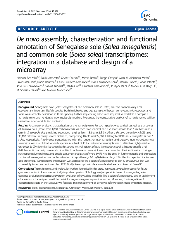 (PDF) De Novo Assembly, Characterization and Functional Annotation of ...