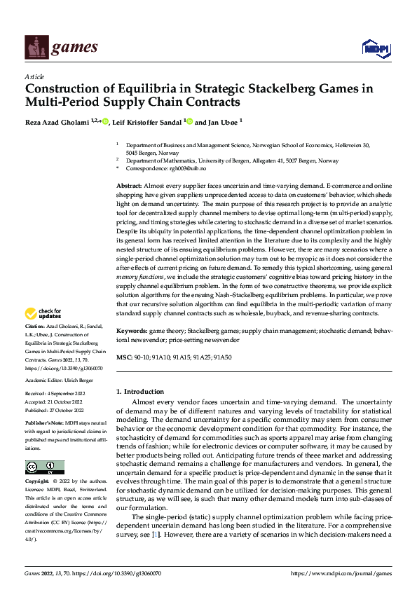 (PDF) Construction of Equilibria in Strategic Stackelberg Games in ...