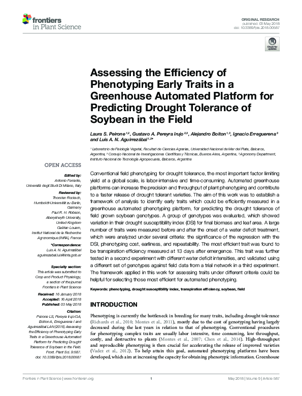 (PDF) Assessing the Efficiency of Phenotyping Early Traits in a ...