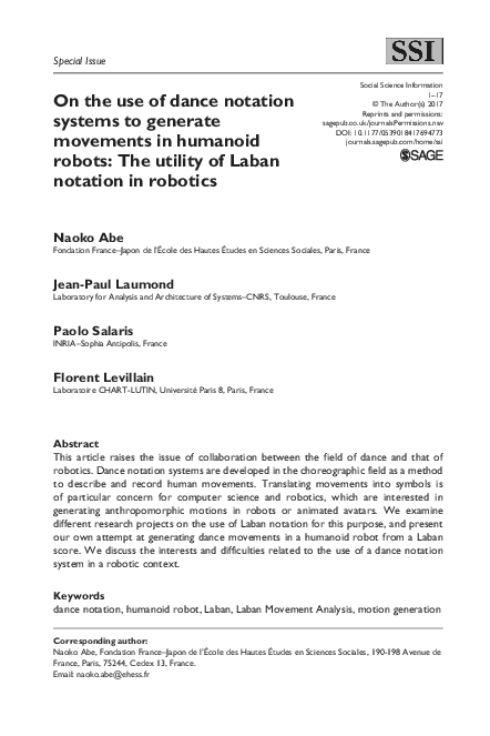 (PDF) On the use of dance notation systems to generate movements in ...