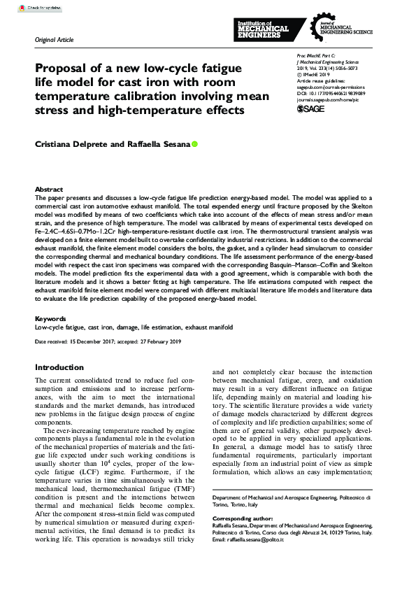 (PDF) Proposal of a new low-cycle fatigue life model for cast iron with ...