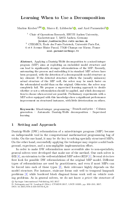 (PDF) Learning When to Use a Decomposition