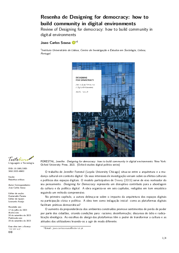 (PDF) Designing for democracy: how tobuild community in digital ...