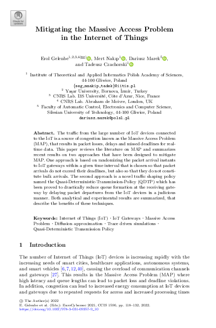 (PDF) Mitigating the Massive Access Problem in the Internet of Things