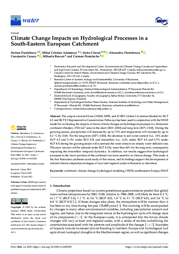 (PDF) Climate Change Impacts on Hydrological Processes in a South ...
