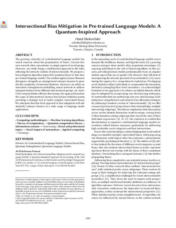 (PDF) Intersectional Bias Mitigation in Pre-trained Language Models: A ...