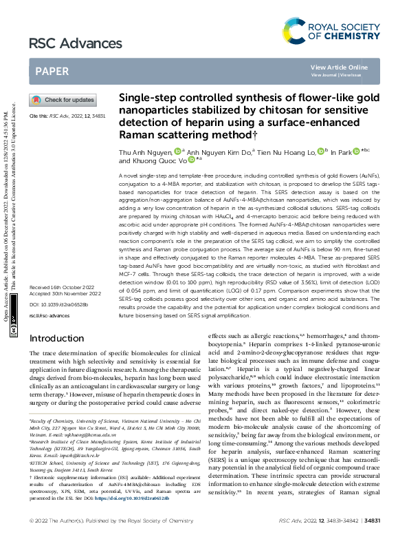 (PDF) Single-step controlled synthesis of flower-like gold ...