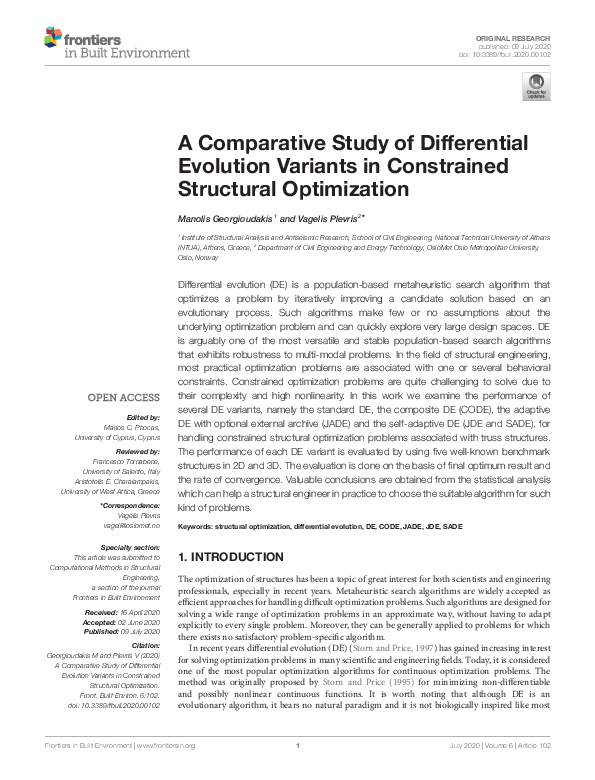 (PDF) A Comparative Study of Differential Evolution Variants in ...