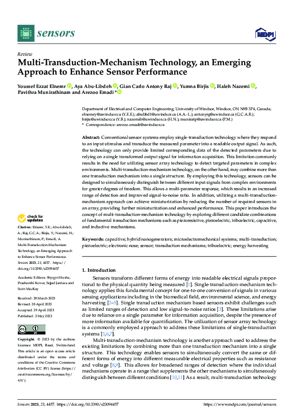 (PDF) Multi-Transduction-Mechanism Technology, an Emerging Approach to ...