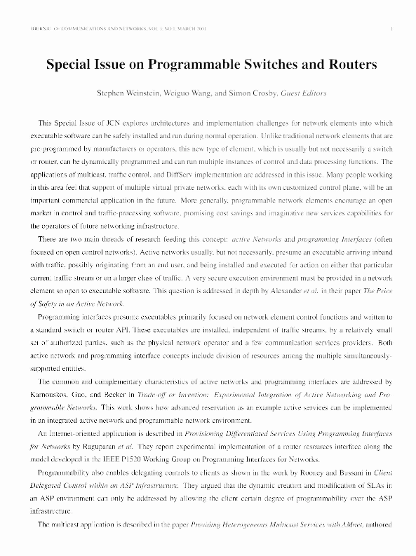 (PDF) Special issue on programmable switches and routers