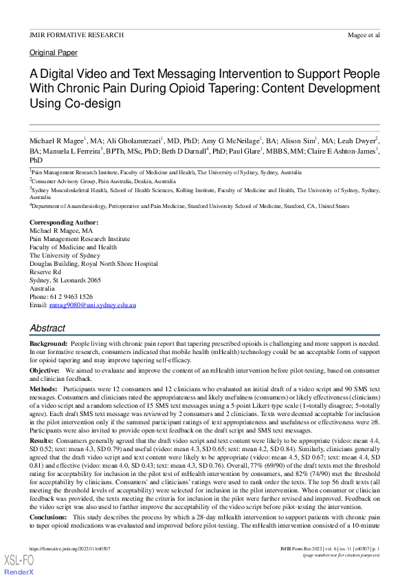 (PDF) A Digital Video and Text Messaging Intervention to Support People ...