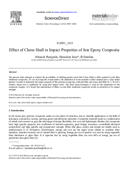 (PDF) Effect of Clams Shell in Impact Properties of Jute Epoxy Composite