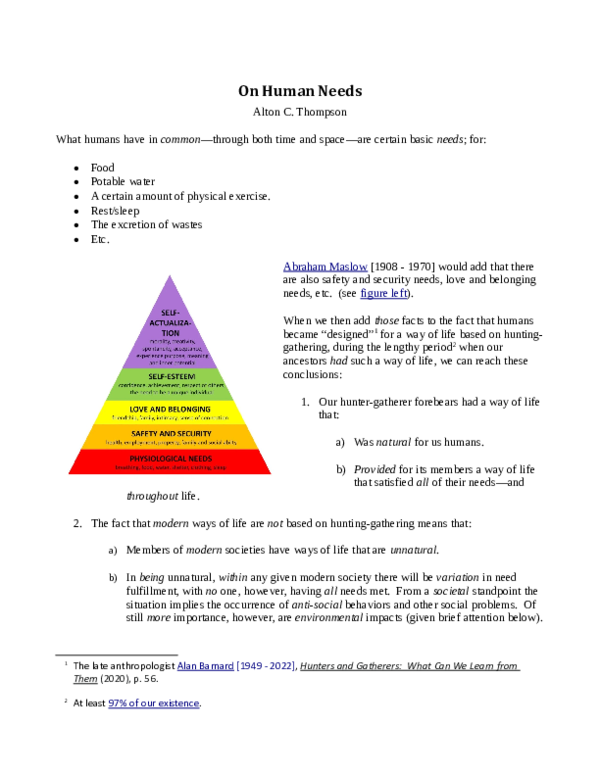 (PDF) On Human Needs