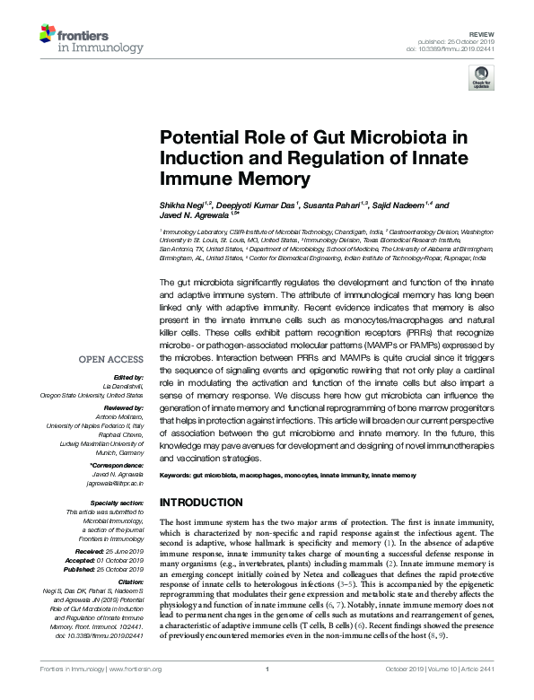 (PDF) Potential Role of Gut Microbiota in Induction and Regulation of ...