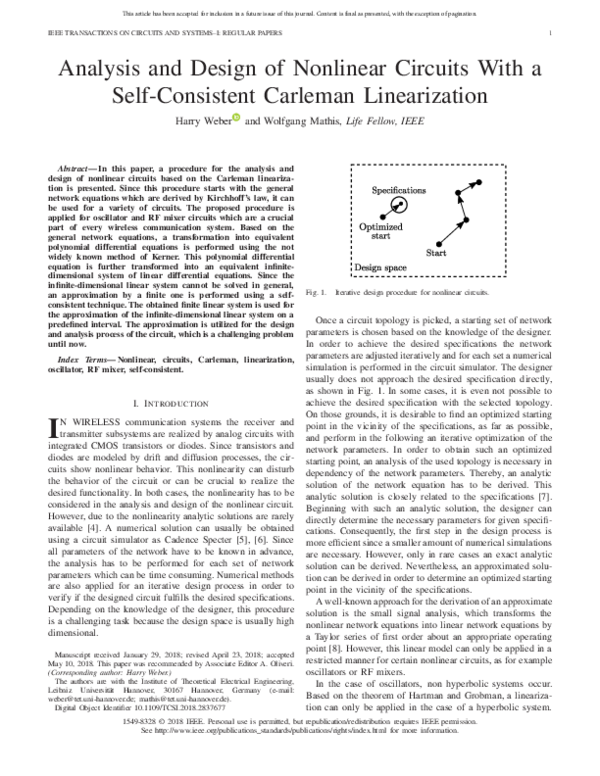 (PDF) Analysis and Design of Nonlinear Circuits With a Self-Consistent ...