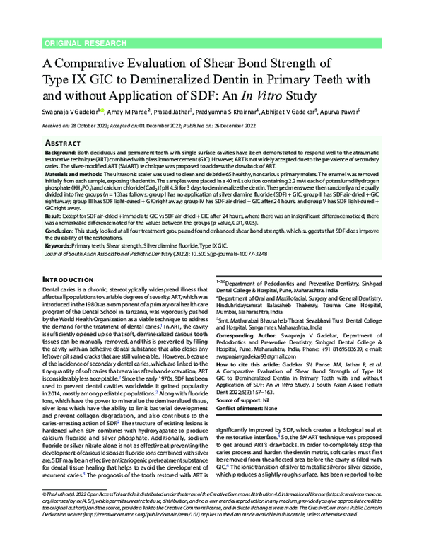 (PDF) A Comparative Evaluation of Shear Bond Strength of Type IX GIC to ...