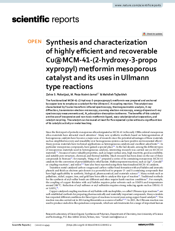 (PDF) Synthesis and characterization of highly efficient and ...
