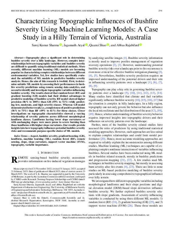 (PDF) Characterizing Topographic Influences of Bushfire Severity Using ...