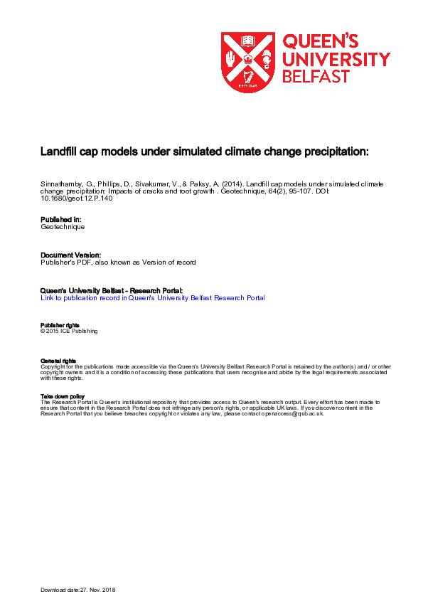 (PDF) Landfill cap models under simulated climate change precipitation ...
