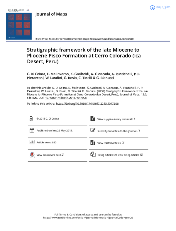 (PDF) Stratigraphic framework of the late Miocene to Pliocene Pisco ...