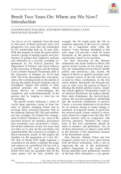 (PDF) Brexit Two Years On: Where are We Now? Introduction