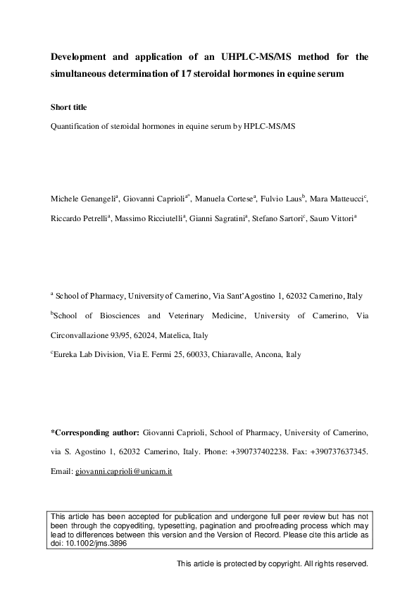 (PDF) Development and application of a UHPLC-MS/MS method for the ...